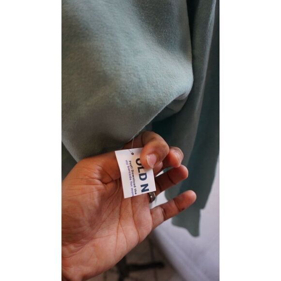 Old Navy Turquoise “Good Vibes” Loose Crew-Neck Cropped Sweatshirt - XS | NWT - Picture 6 of 15